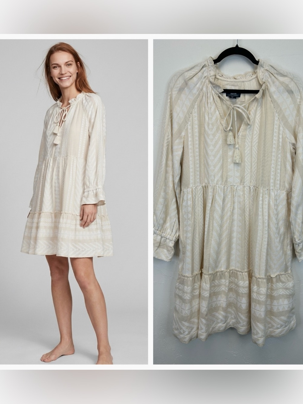 Maeve Oversized Boho Cottagecore Dress Long Sleeve Size XS Tie Front Prairiecore
